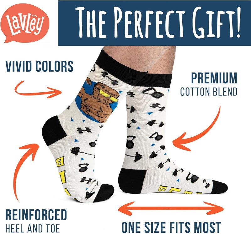 Lavley Funny Socks for Sports Fans and Players - Cool Novelty Gifts for Men, Women, & Teens - Image 2